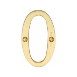 M Marcus Heritage Brass Numeral 0 - Face Fix 76mm Slimline font